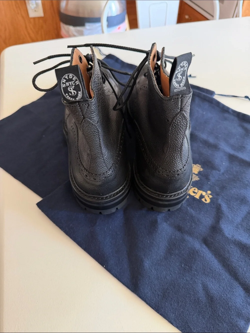 Todd Snyder Trickers Black Wingtip Leather Boots - Sz 10.5. New. Bag5